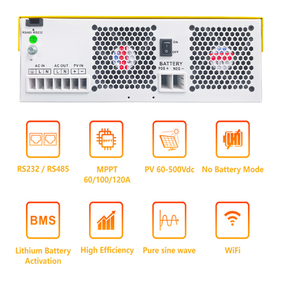 24V 48V 3.5kW 5.5kW Hybrid Solar Inverter Pure Sine Wave MPPT
